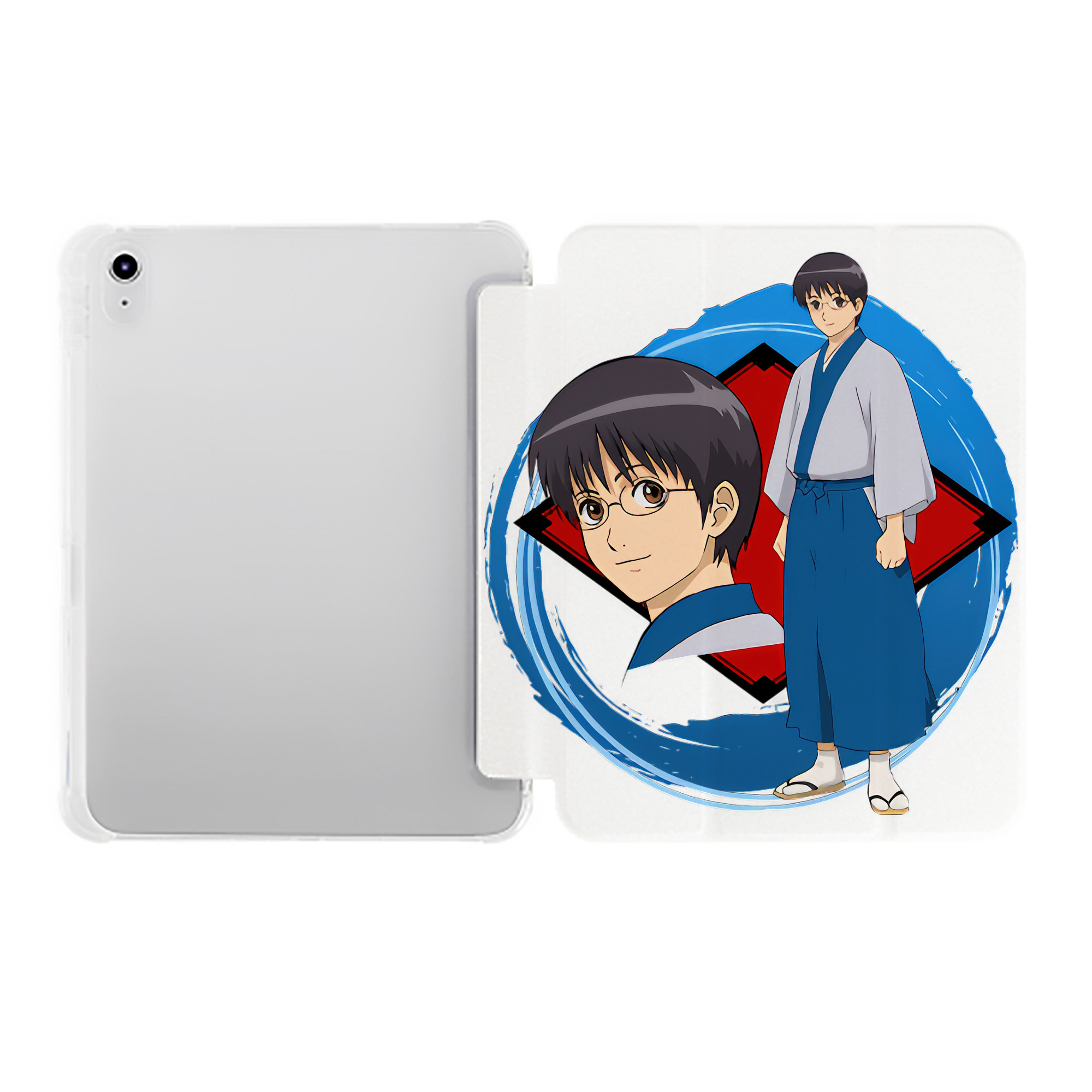 （画像用） ぎんたま 坂田銀時（さかたぎんとき） 神楽 志村新八（しむら しんぱち） GINTAMA Sakata Gintoki Kagura Shimura Shinpachi IPad ケース ペン収納付き 三つ折りスタンド PUレザー×シリコン 対応機種9.5/10.5/10.9インチ